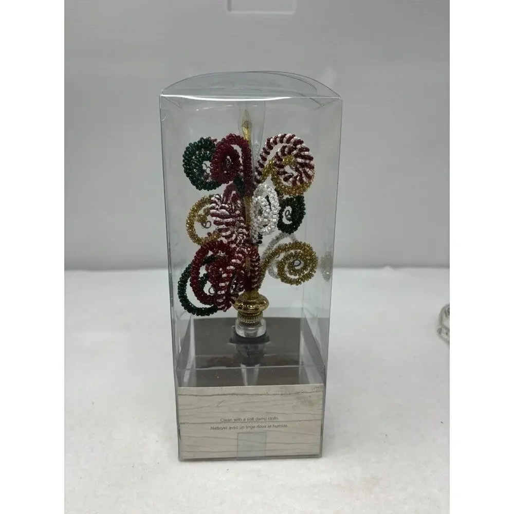 Pier 1 Imports Beaded Wine Bottle Stopper Christmas Tree Holiday
